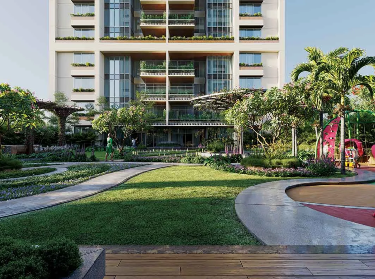 Garden View - Satatya Syrill 2 in Vaishnodevi Ahmedabad