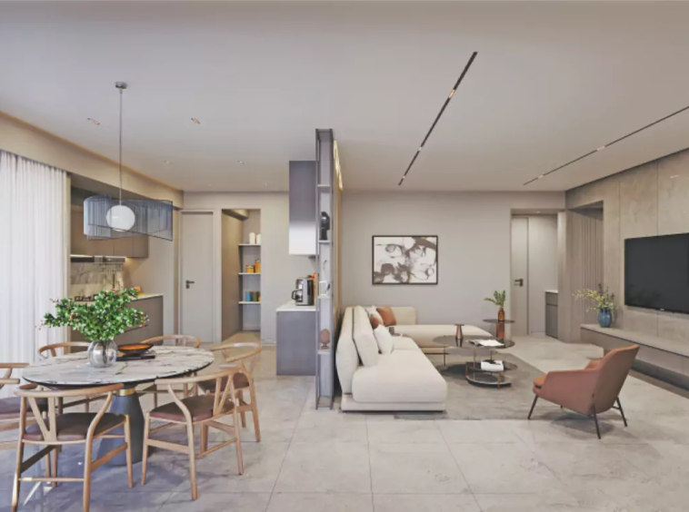 Living hall with Dining table - Vishakha Empyrean in Chharodi