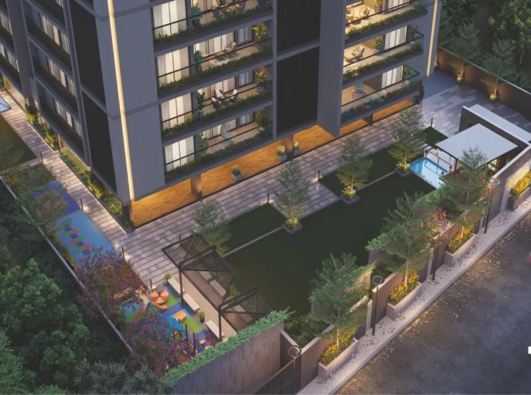 Garden top view - The Evara in Sola Ahmedabad